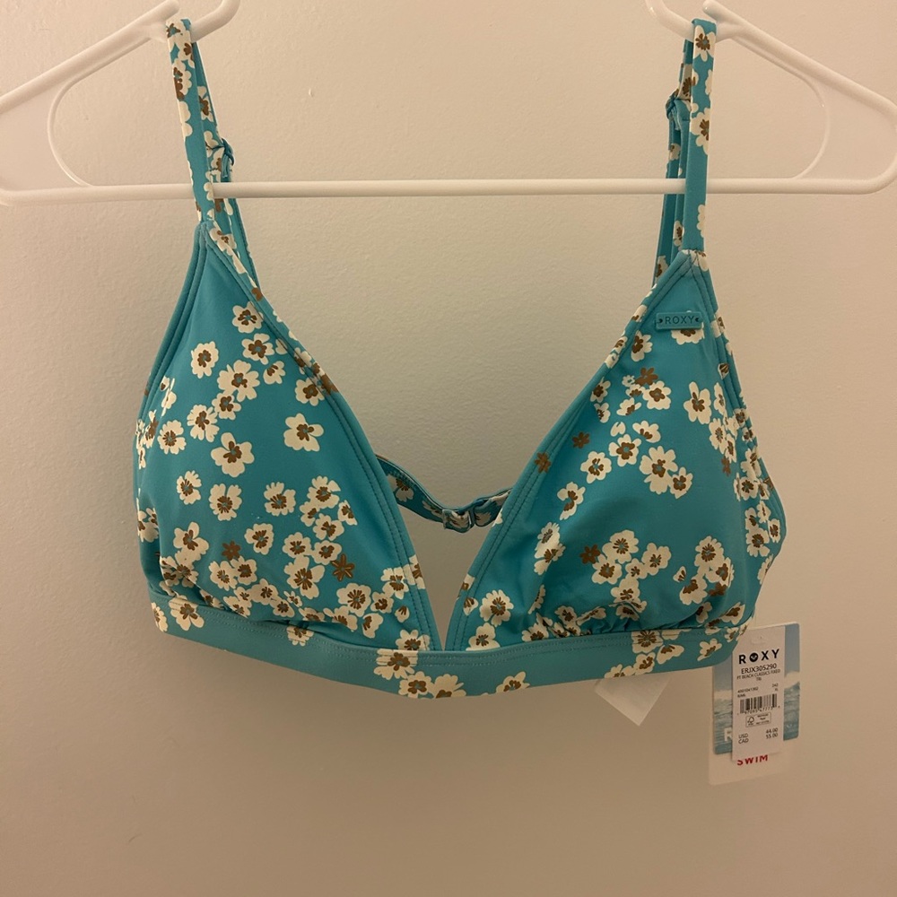 Roxy Blue Floral Bikini Top